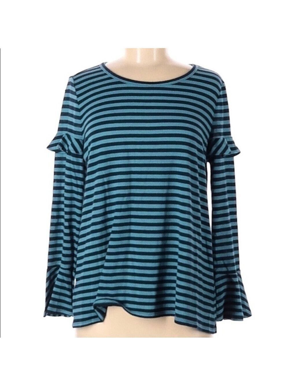 *5 for $45* LOFT Blue Ruffle Long Sleeve Blouse Medium